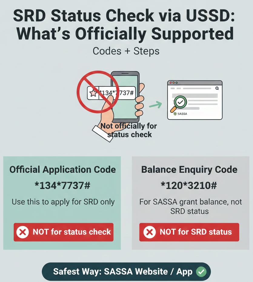 ussd code for srd status check