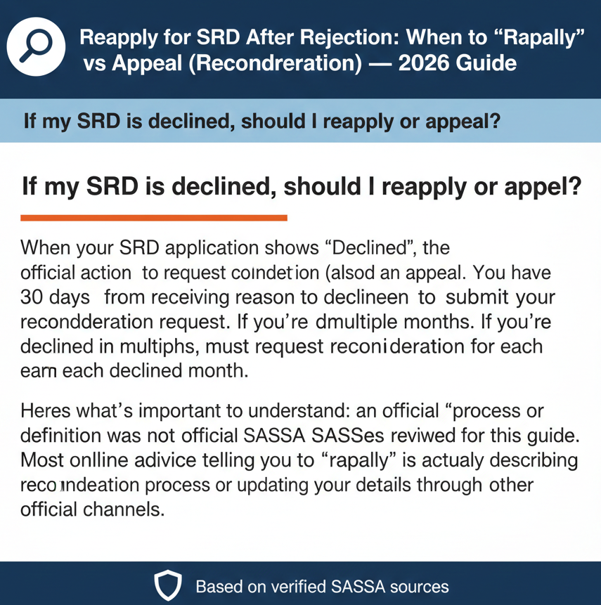reapply for srd after rejection
