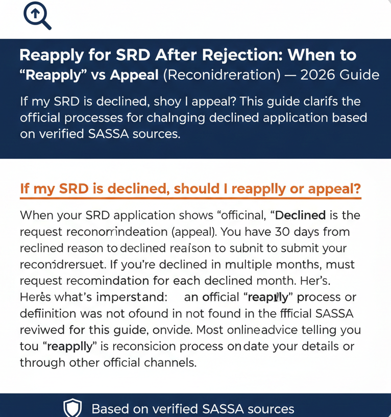reapply for srd after rejection