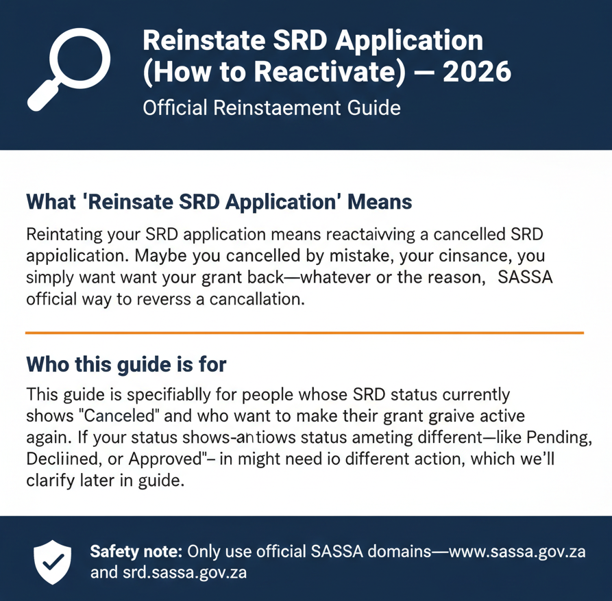 reinstate srd application
