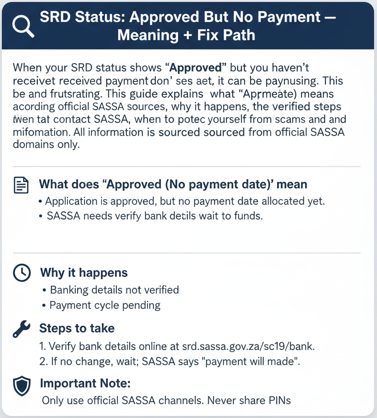 srd status approved but no payment
