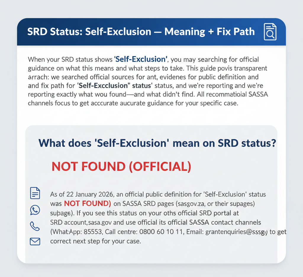 srd status self-exclusion
